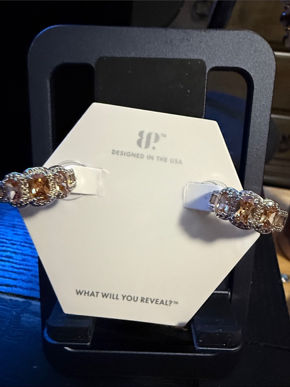 BP rhodium plated Smokey Topaz Hoop Earrings - “Obsessed with You”